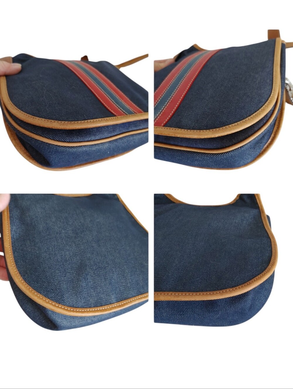 Coach Signature Denim Leather Crossbody Bag - Picture 8 of 16